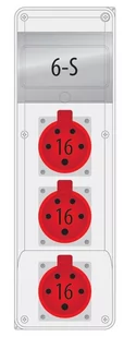 Pawbol Rozdzielnica R-BOX SLIM 3x16A/5p 6S B.SLIM-6S-6 B.SLIM-6S-6 - Rozdzielnie elektryczne - miniaturka - grafika 1