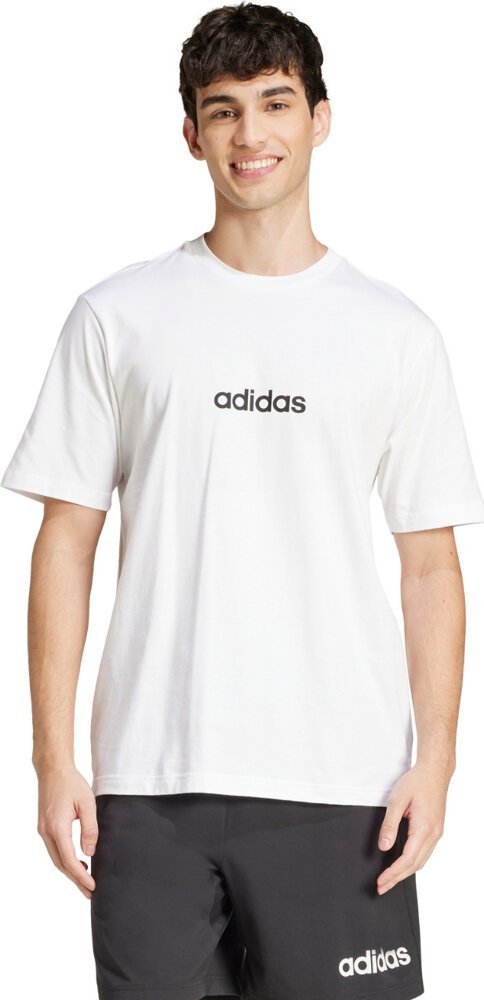 Koszulka męska adidas Essentials Linear Single biała JE9000 L
