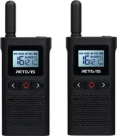 Krótkofalówki - Retevis RB628 mini krótkofalówka, 1500 mAh PMR446 licencjonowana 16-kanałowa dwukierunkowa krótkofalówka z możliwością ładowania, VOX, wyświetlacz LCD, przenośna krótkofalówka do przygód na kempingu (opakowanie 2 szt., czarny) - miniaturka - grafika 1