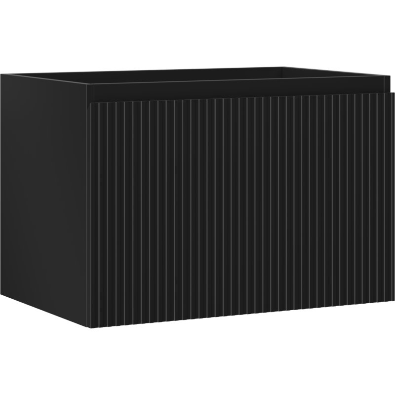 Mexen Rivel szafka łazienkowa podumywalkowa 70 cm, 1 szuflada, ryflowana , czarna mat - 91A20-07047-1-BF71