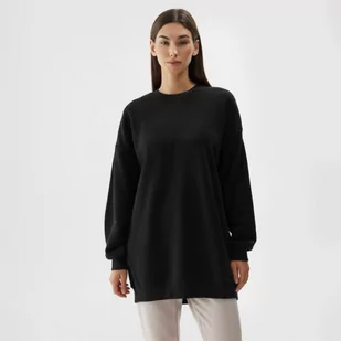 Damska bluza dresowa nierozpinana bez kaptura 4F 4FAW23TSWSF0764 - czarna - Bluzy sportowe damskie - miniaturka - grafika 1