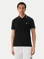 Koszulki męskie - Emporio Armani Polo EM001380 AF20424 UC001 Czarny Regular Fit - miniaturka - grafika 1