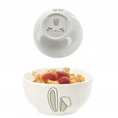 Miseczki i talerzyki dla dzieci - MISECZKA PORCELANOWA 480 ML USZY ZAJĄCA Z BUŹKĄ NA DNIE DLA DZIECI - miniaturka - grafika 1