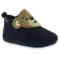 Buty dla chłopców - Granatowe filcowe kapcie bareffot na rzep dla chłopca Wojtyłko 25096G - miniaturka - grafika 1