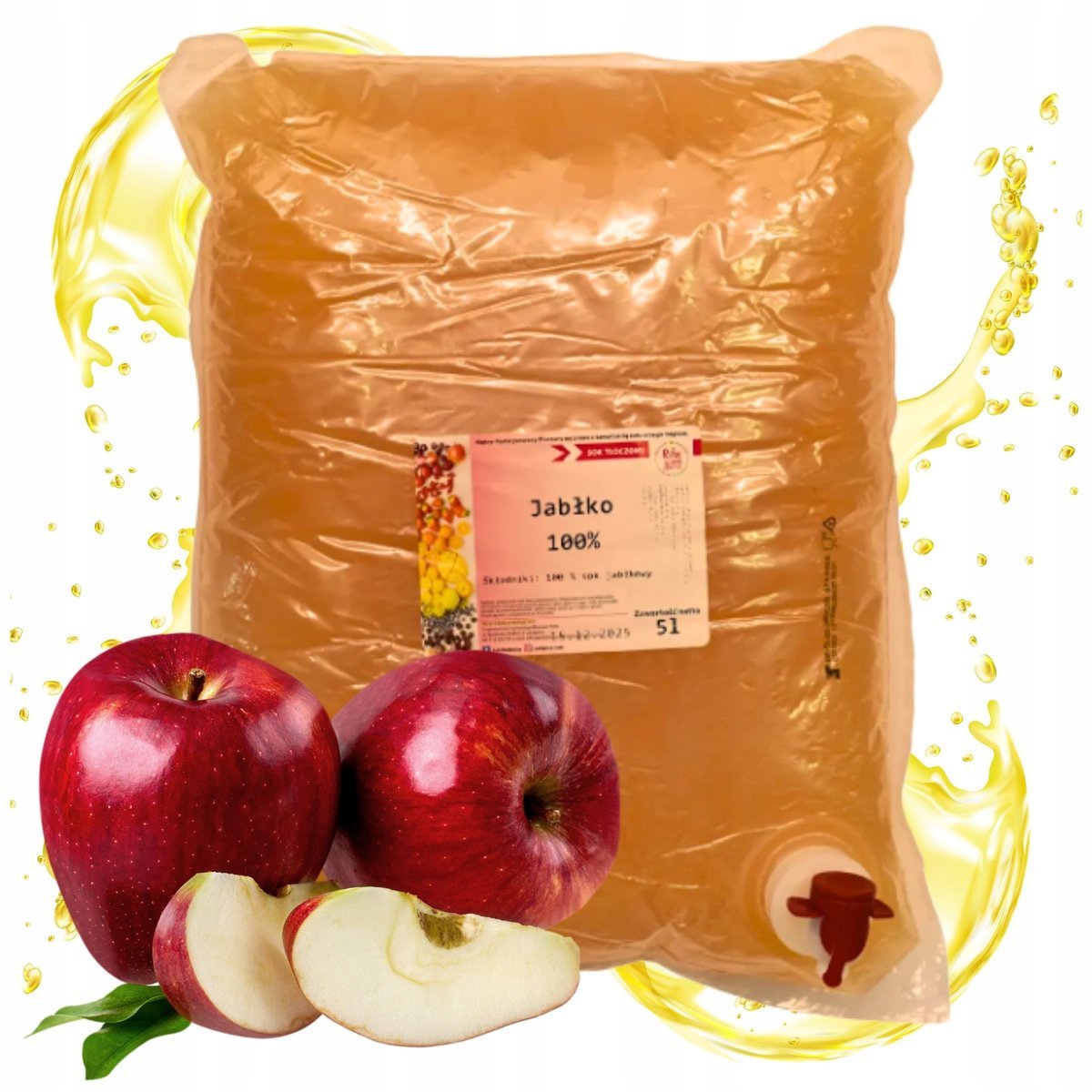 SOK JABŁKOWY 5L 100% NFC TŁOCZONY naturalny bez dodatku cukru