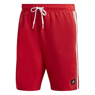 adidas, Clx 3 paski, kostium kąpielowy, szkarłat/biały, rozmiar S, męski - Kąpielówki męskie - miniaturka - grafika 1