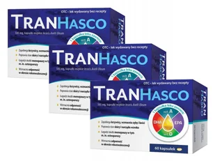 Tran Hasco 500 mg, 60 kapsułek - Stawy, mięśnie, kości - miniaturka - grafika 1