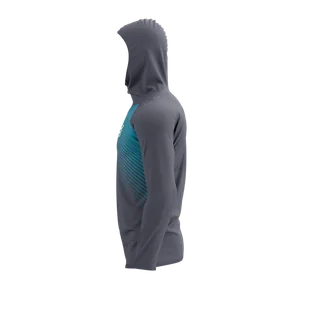 COMPRESSPORT Termiczna bluza biegowa 3D THERMO SEAMLESS HOODIE ZIP magent/mosaic blue - Bluzy sportowe męskie - miniaturka - grafika 9