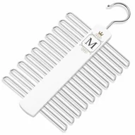 Wieszaki do szafy - Murrano Wieszak biały na krawaty z nadrukiem dla gentlemana WIESZAK-WH-041 - miniaturka - grafika 1