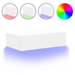 vidaXL Szafka pod telewizor z oświetleniem LED biała 60x35x15,5 cm - Szafki RTV - miniaturka - grafika 1
