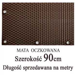 Mata,osłona balkonowa OCZKOWANA z technorattanu, kolor brąz-orzech, szerokość 0,9 m (towar sprzedawany na metry) / TechnoRattan - Parawany - miniaturka - grafika 1
