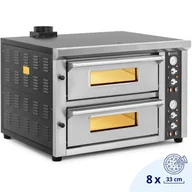 Piece, kotły  i płyty grzejne gastronomiczne - Piec do pizzy podwójny z szamotem na 8 pizz śr. 33 cm 400 V 8400 W - miniaturka - grafika 1