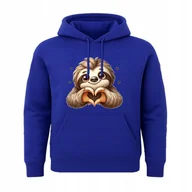 Bluzy dla dziewczynek - BLUZA DZIECIĘCA Z NADRUKIEM LENIWIEC ZWIERZAK SERCE SŁODKI PREZENT 3-4 - miniaturka - grafika 1