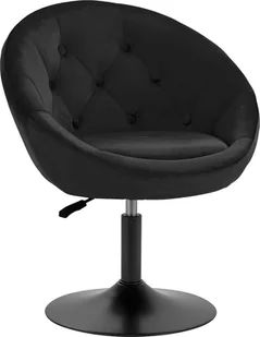 Activeshop 4Rico fotel obrotowy QS-BL12B aksamit czarny - Fotele - miniaturka - grafika 1