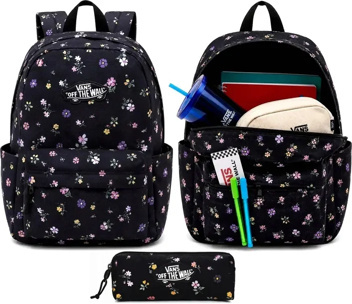 Zestaw Vans Plecak + Piórnik Vans Szkolny Old Skool Deska Czarny Floral