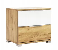 Szafki nocne - Szafka nocna z szufladami dąb craft + biały C1-A88 - miniaturka - grafika 1