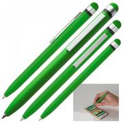 Długopisy - Długopis plastikowy touch pen NOTTINGHAM, zielony - miniaturka - grafika 1