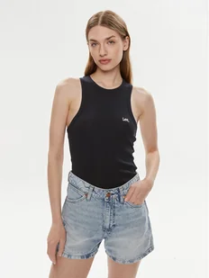 Lee Top 112341592 Czarny Slim Fit - Koszulki i topy damskie - miniaturka - grafika 1