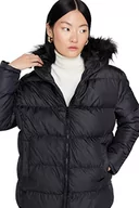 Kurtki damskie - Trendyol Damska kurtka oversize z kapturem, tkana odzież wierzchnia, Czarny, M - miniaturka - grafika 1
