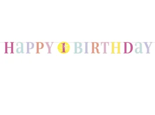 Baner na roczek 1 urodziny - 180 cm - Baby shower i roczek - miniaturka - grafika 1