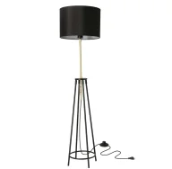 Lampy stojące - Czarno złota podłogowa lampa Bolus - miniaturka - grafika 1