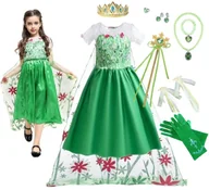 Stroje karnawałowe - Strój Sukienka Przebranie Elsa Elza Kraina Lodu Na Bal Karnawał 104/110 4-5L (110) Zestaw - miniaturka - grafika 1