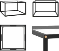 Ławy i stoliki kawowe - vidaXL Stolik kawowy czarny ze szkłem hartowanym 60x60x35 cm - Stolik kawowy - Stoliki kawowe - Stolik boczny - Stoliki boczne - miniaturka - grafika 1