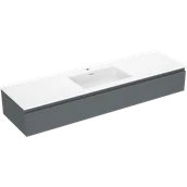 Szafki łazienkowe - Mexen Rivel szafka łazienkowa 160 cm z umywalką Otis, 1 szuflada, ryflowana , grafit mat/biała mat - 91A20-16023-1-BF66-W18M0 - miniaturka - grafika 1