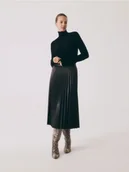 Spódnice - Reserved - Plisowana spódnica z imitacji skóry - czarny - miniaturka - grafika 1