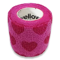 Apteczki i materiały opatrunkowe - yellowBAND Bandaż Kohezyjny 5cm x 4,5m Różowy w Serca - miniaturka - grafika 1