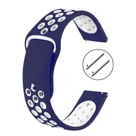 Akcesoria do smartwatchy - PASEK DO ZEGARKA 18MM – SILIKONOWY – granatowo-biały - miniaturka - grafika 1