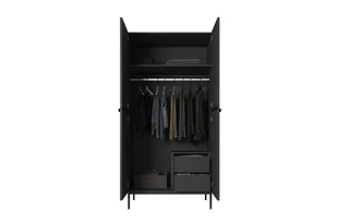 Szafa Nicole 100 cm z kontenerkiem - czarny mat  / czarne nóżki - Szafy - miniaturka - grafika 7