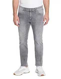 Spodnie męskie - Pioneer Spodnie męskie z 5 kieszeniami, elastyczne dżinsy. Jasne szare Used Buffies, 30 W / 34 L, Jasnoszary Used Buffies, 30W / 34L - grafika 1
