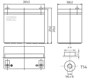 Akumulator NPD 12V 70Ah T14 NPP seria DEEP pasta - Ładowarki i akumulatory - miniaturka - grafika 1