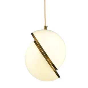 Wisząca lampa do jadalni ORBITA DP0067-250 Step bańka zwis biały złoty - Lampy sufitowe - miniaturka - grafika 1