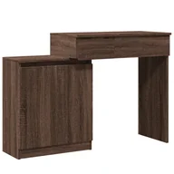 Toaletki - vidaXL Toaletka z oświetleniem LED brązowy dąb 115x37x110,5 cm - miniaturka - grafika 1