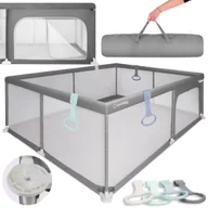 Łóżeczka i kojce - Kojec Dla Dziecka Łóżeczko Duży Plac Zabaw 150 X 200 X 68 Cm + Uchwyty Do Kojca Zestaw - miniaturka - grafika 1