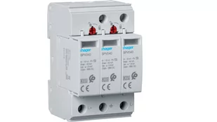 Hager polo Ogranicznik przepięć C Typ 2 PV 3P In 15kA Imax 40kA 3,7kV 1000V DC SPV340 SPV340 - Bezpieczniki elektryczne - miniaturka - grafika 1