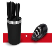 Noże kuchenne - Blok z zestawem 5 noży Forte III + ostrzałka - miniaturka - grafika 1