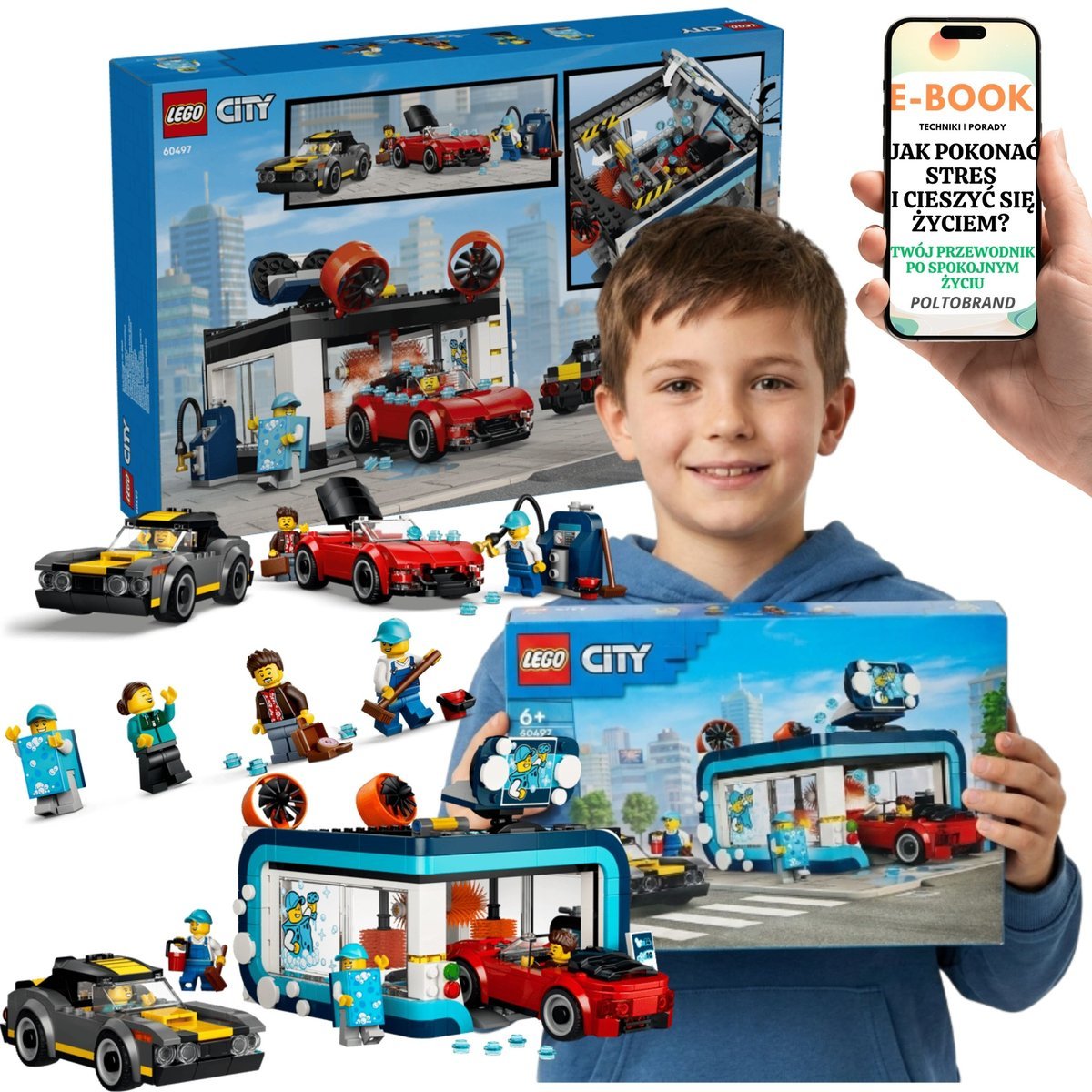 LEGO CITY Automatyczna Myjnia Samochodowa 60497 Samochody + E-BOOK-1