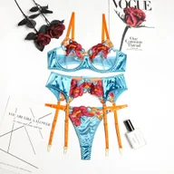 Komplety bielizny - Zestaw bielizny satynowej - Niebieski S - miniaturka - grafika 1