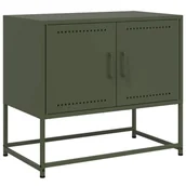 Szafki RTV - vidaXL Szafka pod telewizor oliwkowa zieleń 68,5x39x60,5 cm stal - miniaturka - grafika 1