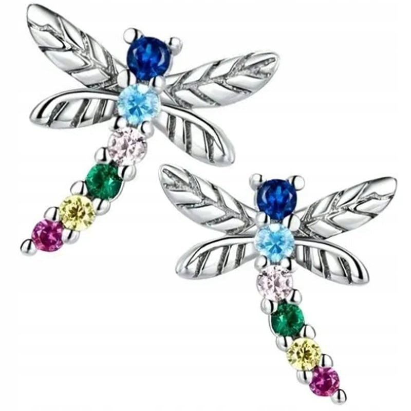 Kolczyki Srebrne Kolczyki Dla Dziewczynki Ważka Srebro 925 Kolczyki Trusky