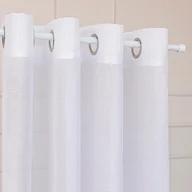 Firany - Gotowa firana na przelotkach, z białej błyszczącej przędzy o strukturze płótna, Nala, 500x250 cm - miniaturka - grafika 1