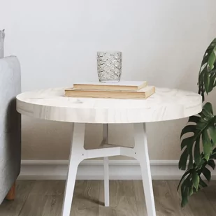 vidaXL Blat stołu, okrągły, biały, Ø50x3 cm, lite drewno sosnowe - Meble modułowe i akcesoria - miniaturka - grafika 1