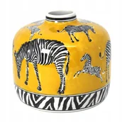 Wazony i flakony - Stylowy Wazon Dekoracyjny z Motywem Zebry Wazon Ceramiczny Żółty - miniaturka - grafika 1