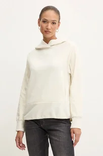 BOSS bluza damska kolor beżowy z kapturem gładka 50524545 - Bluzy damskie - miniaturka - grafika 1