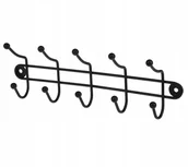 Wieszaki łazienkowe - Wieszak ścienny 5-ramienny ręczniki ubrania czarny - miniaturka - grafika 1