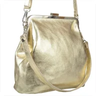 Torebki damskie - Damska torebka złota skóra naturalna retro bigiel - miniaturka - grafika 1