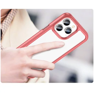 Outer Space Case etui iPhone 14 Pro Max sztywny pokrowiec z żelową ramką czerwony - Etui i futerały do telefonów - miniaturka - grafika 5